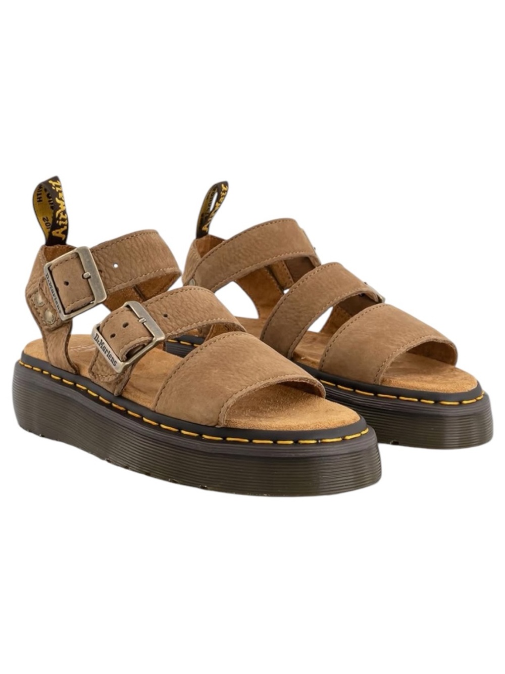 Dr. Martens Gryphon Quad
Leather Platform Savannah Tan Nubuck Sandal | 7US L